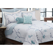 Load image into Gallery viewer, King Quilt + 2 King Shams White Shillington Microfiber Reversible Quilt Set
