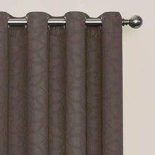 Load image into Gallery viewer, Shively Geometric Blackout Thermal Grommet Single Curtain Panel 302TR

