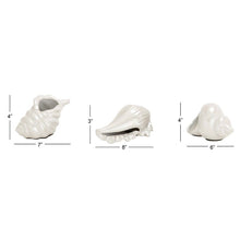 Load image into Gallery viewer, White Shoaf Ceramic Shell 3 Piece Figurine Set  7684
