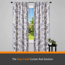 Load image into Gallery viewer, 36&quot; - 66&quot; Black Shresbury Fast Fit™ Easy Install Adjustable 0.625&quot; Single Curtain Rod, Set of 2
