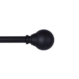 36" - 66" Black Shresbury Fast Fit™ Easy Install Adjustable 0.625" Single Curtain Rod, Set of 2