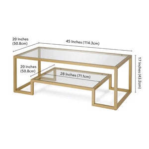 Shumake Frame Coffee Table with Storage 17 x 45 x 20