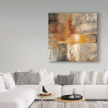 Load image into Gallery viewer, 35&quot; H x 35&quot; W x 2&quot; D Silver And Amber by Silvia Vassileva - Wrapped Canvas Print
