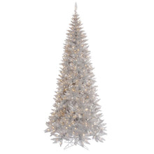 Load image into Gallery viewer, 4.5&#39; Silver Tinsel Fir Artificial Christmas Tree
