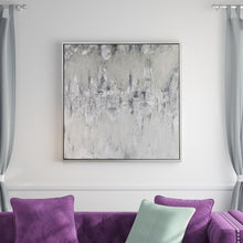 Load image into Gallery viewer, Silver Wave - Picture Frame Panoramic Painting on Canvas 39&quot; x 39&quot; x 2&quot;
