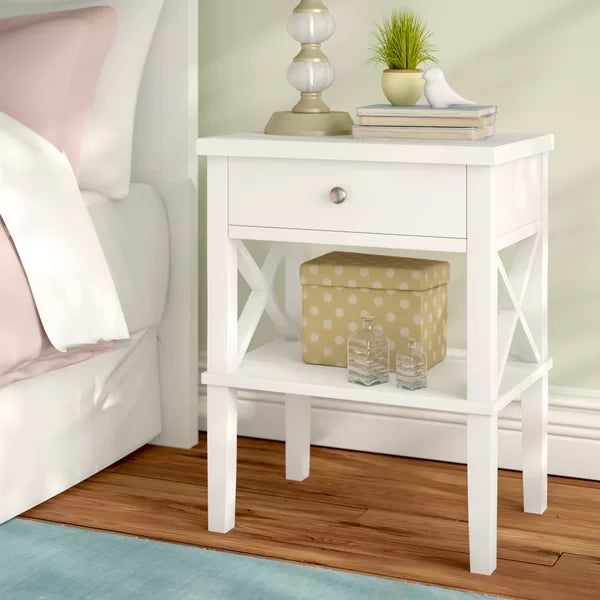 White Silvestri 28'' Tall 1 - Drawer Nightstand