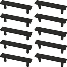 Load image into Gallery viewer, Matte Black Simple Chamfered Kitchen Cabinet or Furniture Drawer 3&quot; Center Bar Pull Multipack (Set of 10) - 434DC
