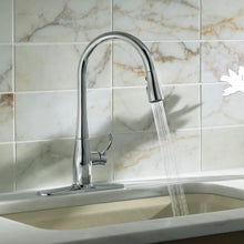 Load image into Gallery viewer, K-596-CP Simplice Pull-Down Single Handle Kitchen Faucet with Sweep Spray and DockNetik® MRM871
