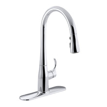 Load image into Gallery viewer, K-596-CP Simplice Pull-Down Single Handle Kitchen Faucet with Sweep Spray and DockNetik® MRM871
