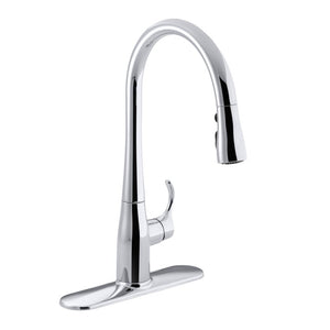 K-596-CP Simplice Pull-Down Single Handle Kitchen Faucet with Sweep Spray and DockNetik® MRM871