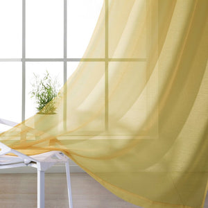 Gold Sirmans Solid Sheer Curtain Panels (Set of 4)