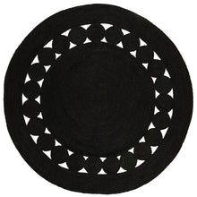 Load image into Gallery viewer, Round Johna Handmade Jute/Sisal Black Area Rug Black 10&quot; #2149HW
