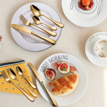 Load image into Gallery viewer, Gold Skaneateles 45 Piece Flatware Set, Service for 8
