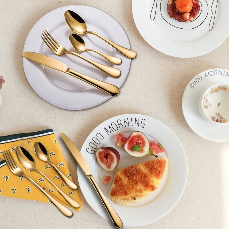 Gold Skaneateles 45 Piece Flatware Set, Service for 8