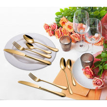 Load image into Gallery viewer, Gold Skaneateles 45 Piece Flatware Set, Service for 8

