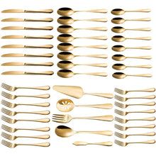 Load image into Gallery viewer, Gold Skaneateles 45 Piece Flatware Set, Service for 8

