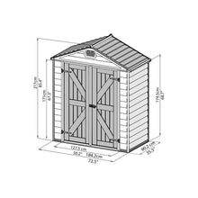 Load image into Gallery viewer, SkyLight 6 ft. W x 3 ft. D Plastic Storage Shed (Part number: HG9603GY) 5349RR
