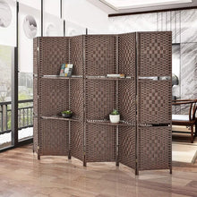 Load image into Gallery viewer, Brown Skyla 108&#39;&#39; W x 70.8&#39;&#39; H 6 - Panel Folding Room Divider

