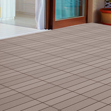 Load image into Gallery viewer, Slat Patio 12&quot; x 12&quot; Composite Interlocking Deck Tile in Brown 7373
