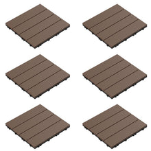 Load image into Gallery viewer, Slat Patio 12&quot; x 12&quot; Composite Interlocking Deck Tile in Brown 7281

