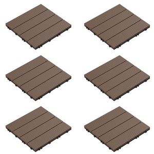Slat Patio 12" x 12" Composite Interlocking Deck Tile in Brown 7281