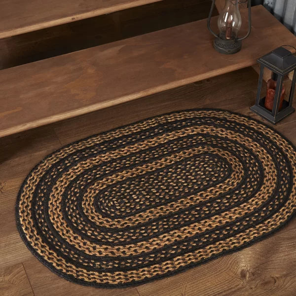 Slauson Geometric Handwoven Area Rug in Black/Tan 2'10