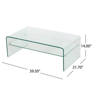 Sled Coffee Table with Storage, 14'' H x 39.5'' L x 21.7'' D