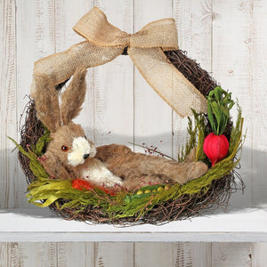Sleeping Bunny in Veggie Basket
