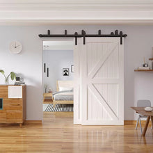 Load image into Gallery viewer, Sliding Double Bypass Double Door Barn Door Hardware Kit
