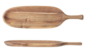 Small Brown Wood Tray with Handle #9554
