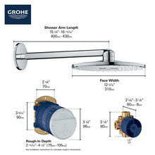 Load image into Gallery viewer, Chrome SmartActive Multi Function Fixed Shower Head with SpeedClean Nozzles (Part number: 26502000) (2 boxes) SB2218
