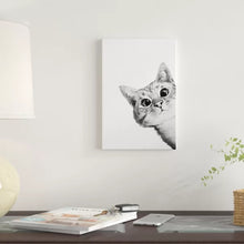 Load image into Gallery viewer, 12&quot; H x 8&quot; W x 0.75&quot; D Sneaky Cat by Laura Graves - Wrapped Canvas
