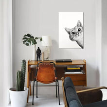 Load image into Gallery viewer, 12&quot; H x 8&quot; W x 0.75&quot; D Sneaky Cat by Laura Graves - Wrapped Canvas
