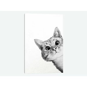 12" H x 8" W x 0.75" D Sneaky Cat by Laura Graves - Wrapped Canvas