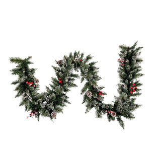 Snow Tipped Pine 9' Berry Christmas Garland