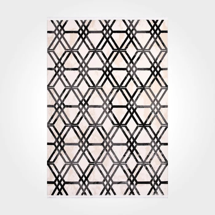 Sobina Machine Woven Performance Black/Beige Rug, 4