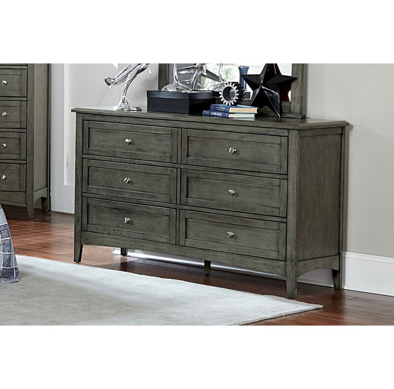 Gray Socorro 6 Drawer Double Dresser 1189CDR
