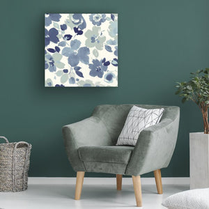 18" H x 18" W x 2" D Soft Blue Florals III by Wild Apple Portfolio Wrapped Canvas Painting