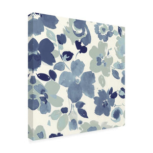 18" H x 18" W x 2" D Soft Blue Florals III by Wild Apple Portfolio Wrapped Canvas Painting