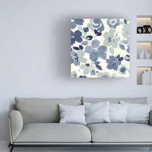 18" H x 18" W x 2" D Soft Blue Florals III by Wild Apple Portfolio Wrapped Canvas Painting