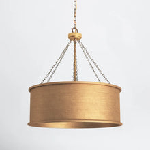 Load image into Gallery viewer, Gold Patina Soho Dimmable Drum Chandelier
