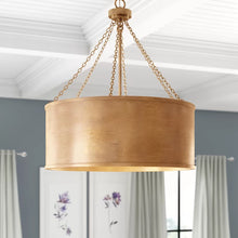 Load image into Gallery viewer, Gold Patina Soho Dimmable Drum Chandelier
