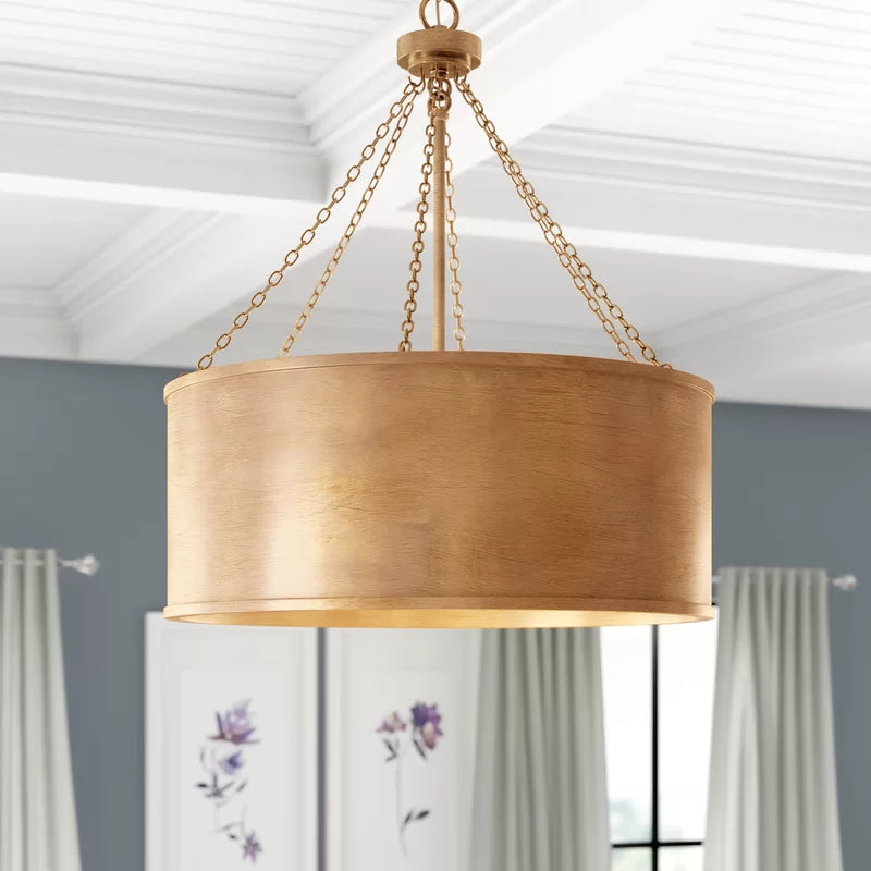 Gold Patina Soho Dimmable Drum Chandelier