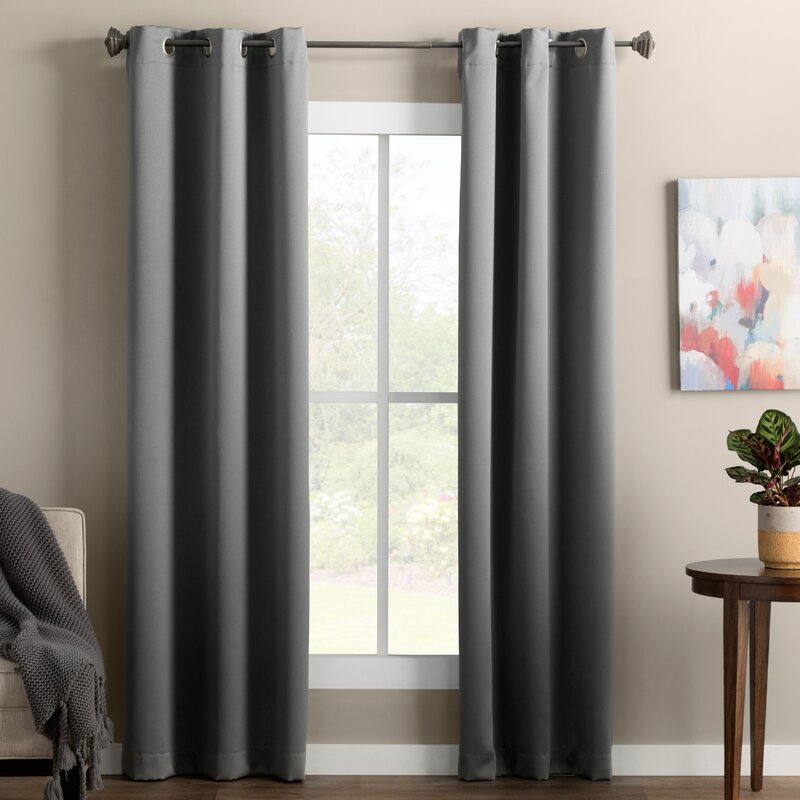 Solid Room Darkening Thermal Grommet Single Curtain Panel 40x 84, set of 4