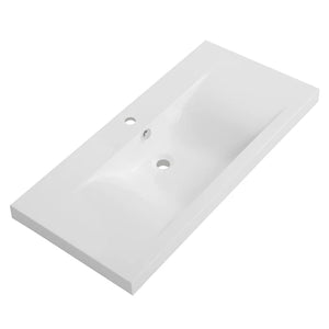 Solid Surface Resin 39" Single Bathroom Vanity Top, (Set of 2)