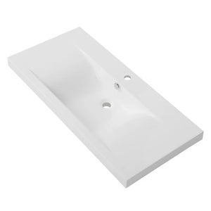Solid Surface Resin 39" Single Bathroom Vanity Top, (Set of 2)