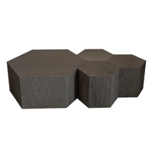 Load image into Gallery viewer, 16&quot; H x 20&quot; W x 17.3&quot; D Black Washed Solid Wood Block Side Table
