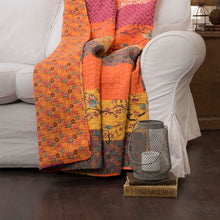 Load image into Gallery viewer, Tangerine Somerton 100% Cotton Throw GL2011
