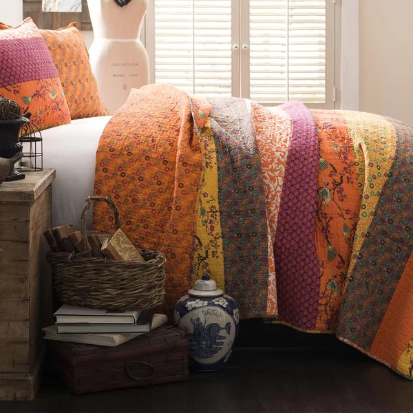 Somerton 100% Cotton 320 TC Reversible 3 Piece Quilt Set king