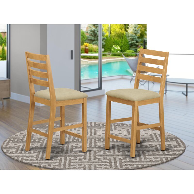 Songer Linen Fabric Ladder Back Side Chair (Set of 2) 7391RR